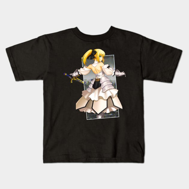 Saber Lily (Fate Go) Kids T-Shirt by hidexmian